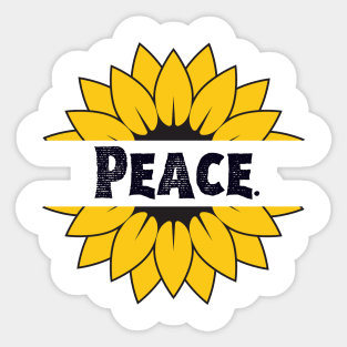 Peace Love Sunflower Typography in Nature Sticker